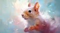 Dreamy Squirrel Wallpaper: Speedpainting Style With Colorful Impressionist Touch