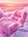 A dreamy studio setting includes a fluffy pink armchair, soft background, and product display Royalty Free Stock Photo