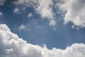 Dreamy Summer clear blue Sky and big fluffy cloud