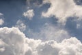 Dreamy Summer clear blue Sky and big fluffy cloud