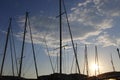 Dreamy sunset above harbour FrÃÂ©jus france