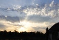 Dreamy sunset above lake alicourts france