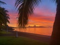 Dreamy sunset on Moorea Royalty Free Stock Photo