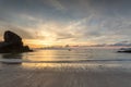 Dreamy Sunset, Porthcothan beach, Cornwall Royalty Free Stock Photo