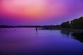 Dreamy Sunset sky in the Bank of River.