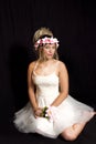 Dreamy Teen Blonde Girl - Party Dress - Swing