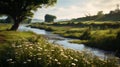 Dreamy Terragen Landscape: Serene English Countryside With Lush Scenery