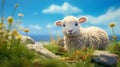 Dreamy Texel Sheep In Cinema4d Style With Studio Ghibli Influence