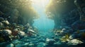 Dreamy Underwater Cave With Fish And Coral In Hindu Yorkshire Dales