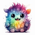Dreamy Watercolor Monster Takes You Away