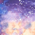 Dreamy watercolor night sky background