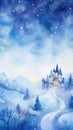 Dreamy Watercolor Winter Haven: Where Christmas Stars Paint Dreams in the Frosty Sky AI Generated