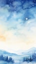 Dreamy Watercolor Winter Haven: Where Christmas Stars Paint Dreams in the Frosty Sky AI Generated