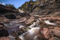 Dreamy waterfall cascading down from the Flat Rock River Royalty Free Stock Photo