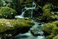 Dreamy Waterfall with green moss Royalty Free Stock Photo