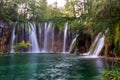 Dreamy waterfall in Plitvice Lakes National Park Royalty Free Stock Photo