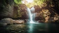 Dreamy Waterfall in Rocky Gorge