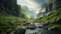 Dreamy Waterfall In Rocky Scottish Landscape