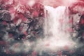 Dreamy Waterfall Valentine Day background Royalty Free Stock Photo