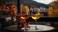 Dreamy winery with view during Autumn season