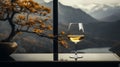 Dreamy winery with view during Autumn season
