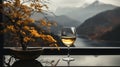 Dreamy winery with view during Autumn season