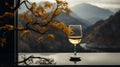 Dreamy winery with view during Autumn season