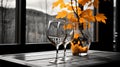 Dreamy winery with view during Autumn season