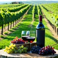 dreamy winery in wonderful tasty italian glass and wine grape plantation