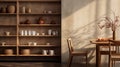 Dreamy Wooden Shelf With Pots And Vases - Vray Tracing In Unreal Engine