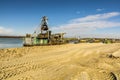 Dredge for the extraction of aggregates. Royalty Free Stock Photo