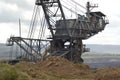 Dredge maintenance-replacing bucket wheel on site Yallourn opencut coal mine .