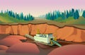 Dredge quarry mining , vector Illustration