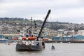 Dredger on the River Teign, Devon Royalty Free Stock Photo