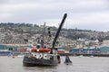 Dredger on the River Teign, Devon Royalty Free Stock Photo