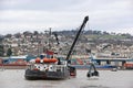 Dredger on the River Teign, Devon Royalty Free Stock Photo