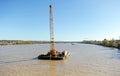 Dredging Garonne River in Bordeaux, Aquitaine, France Royalty Free Stock Photo