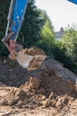 Dredging on construction site - excavator shovel