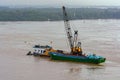 Dredging the river Saigon (Song Sai Gon). Vietnam Royalty Free Stock Photo