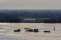 Dredging the river Saigon (Song Sai Gon). Vietnam Royalty Free Stock Photo