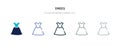Drees icon in different style vector illustration. two colored and black drees vector icons designed in filled, outline, line and