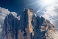 Drei Zinnen or Tre Cime di Lavaredo - Dolomites Italian Alps Royalty Free Stock Photo
