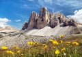 Drei Zinnen or Tre Cime di Lavaredo, Italian Alps Royalty Free Stock Photo