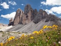 Drei Zinnen or Tre Cime di Lavaredo, Italian Alps Royalty Free Stock Photo