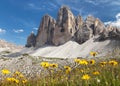 Drei Zinnen or Tre Cime di Lavaredo, Italian Alps Royalty Free Stock Photo