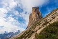 Drei Zinnen or Tre Cime di Lavaredo and Cadini di Misurina - Dolomites Italian Alps Royalty Free Stock Photo