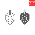 Dreidel line and glyph icon