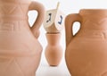 Dreidel and Oil Jug Royalty Free Stock Photo