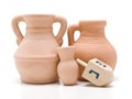 Dreidel and Oil Jug Royalty Free Stock Photo