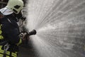 Drenched Firefighter Royalty Free Stock Photo